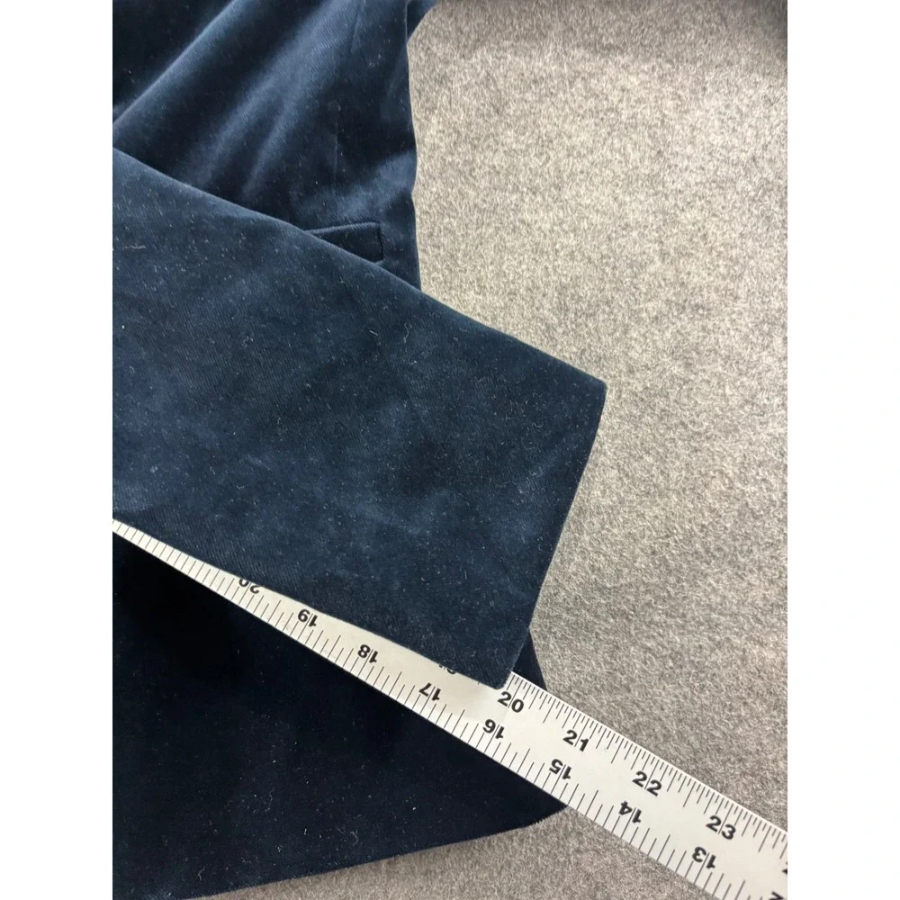 J.Crew Navy Blue Cotton Velvet Peplum Blazer Jacket Size 8T Preppy Academia Goth